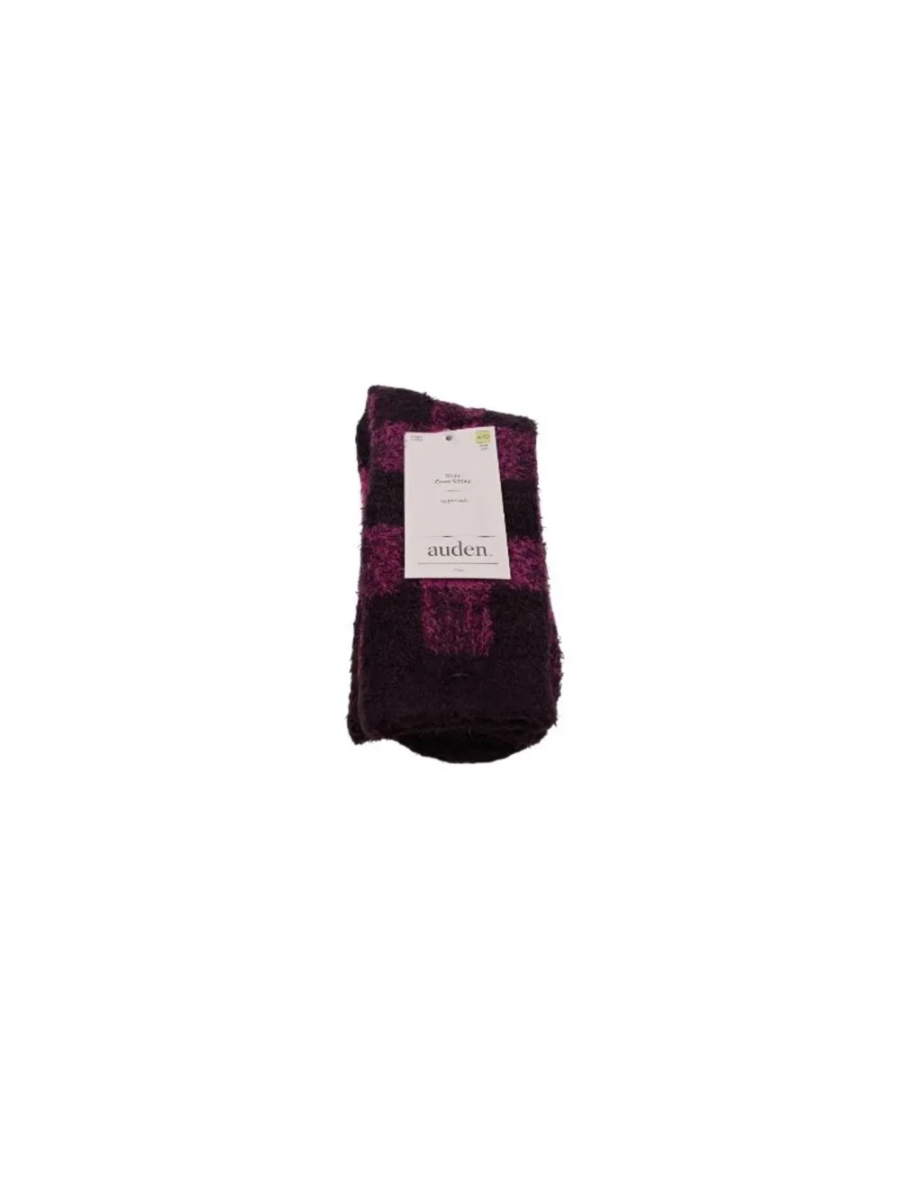 NWT Auden Cozy Crew Socks Shoe Size 4-10 Super Soft Purple Warm Plush Fuzzy